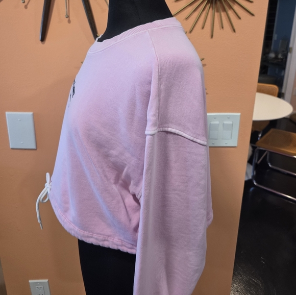 Juicy Couture X Forever 21 L Pink Sweatshirt Classic Crew Barbie Y2K Girlie - Picture 11 of 16